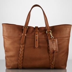 Ralph Lauren Heritage Collection Braided Leather Accents Soft Tumbled Leather
